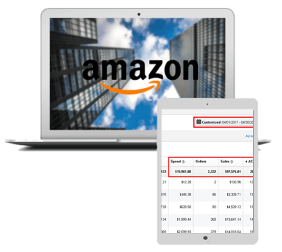 Amazon Laptop and Tablet with Amazon PPC Dashboard